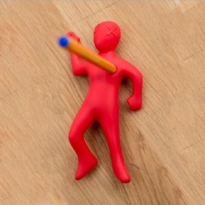 Desk decoration red little man pen insert funny gift decompression and emotional relief small toy vent pen insert pen holder