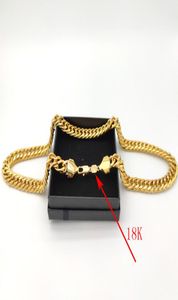 Naszyjnik ciężkiego łańcucha męskiego Solidny złoty Autentyczny wypełniony gruby gruby Miami Cuban Link 18 K Stamp 12 mm xxl twardy facet 24quot2433769