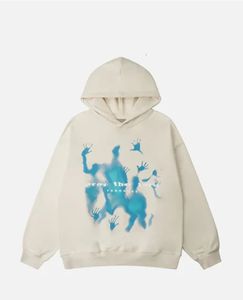 Herrtröjor tröjor amerikanska streetwear blå tryck y2k överdimensionerad jacka 3d personlig tryck hoodie mode punk harajuku par topp tröjor 231213