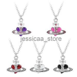 Pendant Necklaces Y2K Jewelry Heart Punk Planet Saturn Pendants Chain Necklace for Women Female Gift J231213