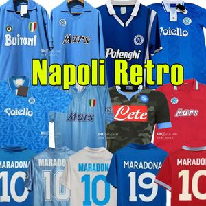 Diego Maradona ssc Napoli Retro Soccer Jerseys 1986 1987 1988 1989 1990 1991 1993 2013 2014 Coppa Italia Vintage Calcio Classic Napule camisa de futebol