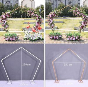 Pentagon Arch Frame Metal Square Wedding Arch Base Stand Stand Storek PROM Garden Flowers Decoration Dekoracja Dekoracja Supli8935519