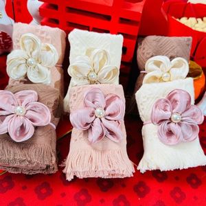 Towel 5 Pieces Cotton Tassel Gift High Quality Baby Shower Guests Favorite Wedding Gifts Pack