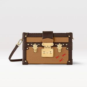 10a Qualidade Caixa Crossbody Sacos Petite Bolsas Rígidas Bolsa Velha Flor Letras Revestidas de Lona Couro S-Lock Mulheres Bolsa de Ombro Clássica Carteiras de Clipe de Mão