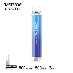 Crystal Vape 800 puff Tastefog Crystal Одноразовые вейпы 2 мл Eliquid Pod 2% RGB 500 мАч Электронная сигарета Оптовая цена
