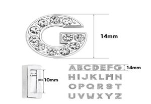 1300pcslot 10mm AZ Bling Full Rhinestones Slide Letter Charms Diy Alphabet Fit For 10mmdiy Wristband Keychains2924101