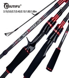 Biutifu Spinning Casting Lure Fishing Rod Fuji Guide 18212427315M Carbon 370G MMHH Seabass Pike Pole 25834387用ベイトキャスティング