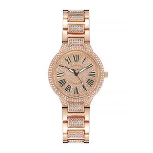 New Women's Steel Band Roman Scale Watch with European and American Diamond dial Women's Alloy Quartz Watch