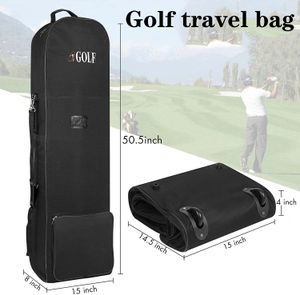 Golf Travel Plane Påsar med hjul och löstagbara axelband Fällbart golfklubb Travelskydd för flygbolag Golf Aviation Bag 231213