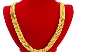 Мужское ожерелье в стиле хип-хоп, цепочка дракона, желтое золото 18 карат, мужское сплошное ожерелье, 23 дюйма, аксессуары в стиле рок, Jewelry7539482