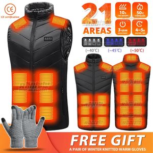 Herren Daunenparkas 21Areas Selbstheizende Weste Vier-Schalter-Steuerung Herren Heizjacke USB Elektrisch beheizte Kleidung Damen Thermoweste Warmer Wintermann 231213