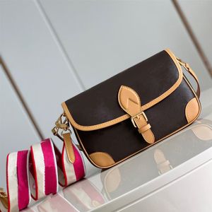 Women Diane Crossbody Bag Designer Lady dwa paski małe klasyczne torebki brązowe 292r