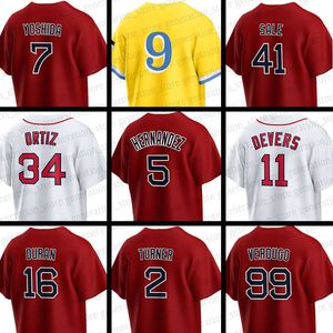 Storia di Trevor Enrique Hernandez Red Sox Baseball Jersey Rafael Devers David Ortiz Justin Turner Masataka Yoshida Alex Verdugo Chris Sale Enmanuel Valdez