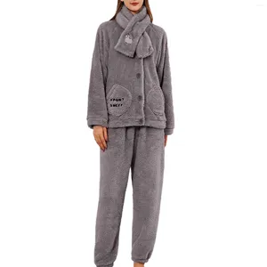 Damen-Nachtwäsche, Pyjama-Sets, Flanell-Pyjama-Set für Damen, Korallen-Fleece, Winter, verdickte Homewear, Damen-Schlafanzug