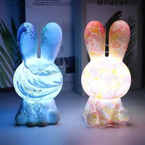 Table Lamps Rabbit Light Remote Control LED Sleeping Night Light Touch USB Charging Atmosphere Tapping Light YQ240316