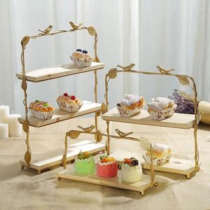 Kitchen Storage Rack Wood Cake Stands Dinnerware Tableware Decor Tray Cupcake Plates For Lawn Wedding Birthday Decoration