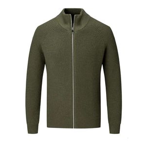 Camisolas masculinas Cashmere Knit Cardigan Meia Gola Alta Zip Up Casaco Lã Outono Inverno Fit Grosso Homens Jaqueta 231214