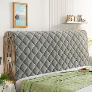 Beddrage Thicken Soft Coral Fleece Elastic Vedhead Board täcker all-inclusive dammtät skyddande säng headboard slip cover sovrum dekor 231214