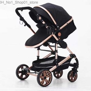 Barnvagnar# baby barnvagn 3 i 1 bärbar babyvagn vik pram aluminium ram hög landskap barnvagn för nyfödd vagnsbilsäte245k Q231215