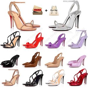 Schuh-Designer-Frau mit Absatz, Slingback-High-Heels, Schuhe, Unterteile, Designer-Kätzchen-Pumps, Peep-Toes, offene Zehen, Nappaleder, Luxus-Sandalen, Slipper, Plattform mit Box