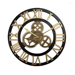 壁の時計40/50cmビンテージサイレントクロックリビングルームベッドルームオフィスのためのアラビア語ローマ数字振り子ホーム装飾ドロップシップ