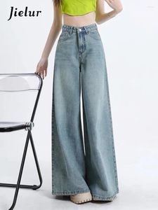 Women's Jeans Washed Vintage Slim Loose Women Solid Color High Waist Simple Zipper Pockets Basic Office Lady Autumn Female Pants