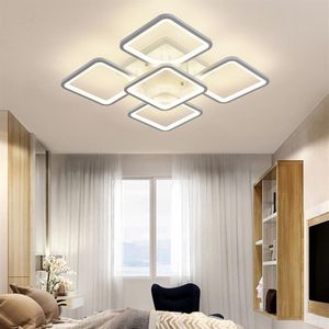 Geometric Modern Led Ceiling Light Square Aluminum Chandelier Lighting for Living Room Bedroom Kitchen Home Lamp Fixtures287U