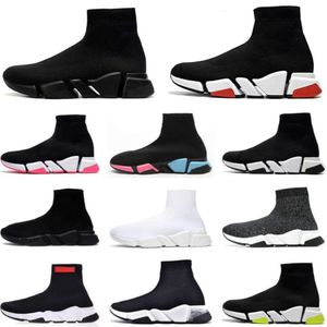 Designer Speeds 2.0 V2 Casual Schuhe Plattform Sneaker Männer Frauen Tripler S Paris Socken Stiefel Marke Schwarz Weiß Blau Rot Licht Ruby Graffiti Luxus Trainer Sneakers S18