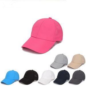 Moda lulu Cappellini sportivi Copricapo Cappelli da esterno Cappello da baseball sportivo minimalista per le donne Commercio estero Mezza cima Cappello a coda di cavallo Cappello casual tinta unita casual