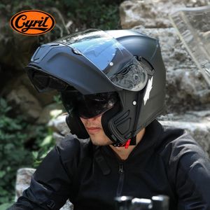 Cykelhjälmar Motorcykelhjälm Dual Visir Modular Vänd full ansikte för vuxna män och kvinnor Dot ECE Godkänd 231213