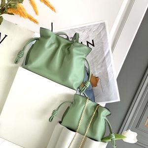 Classic Lady Handbag Fashion Shoulder Bag for Woman Soft Leather Handbags Magnetic Closure Drawstring Totes Ceramic Bunny Hanging Ornament
