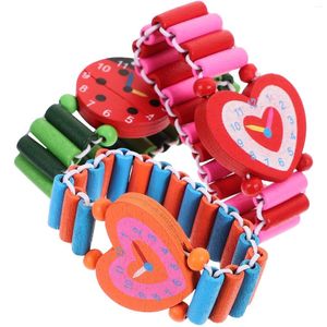 Armbanduhren 3 Stück Simulationsuhr Kinderuhren Cartoon Ristwatches Holzhandwerk