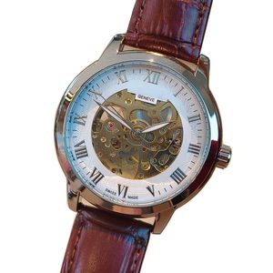 Mode Luxus Mens Watch Top Markenmechanical Automatic Movement Männer Designer Uhren Lederband 42mm goldene Armbanduhr für Männer Weihnachtsgeschenk Hochqualität