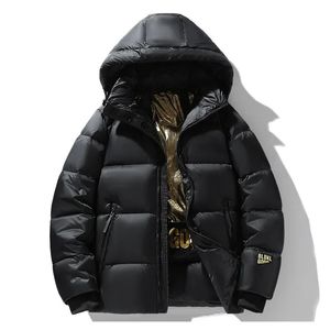 Homens Down Parkas Homens Inverno Down Jacket Casual Engrossar Casaco Com Capuz À Prova de Vento Luz Quente e Fácil de Limpar Preto Brilhante Superfície Casal Mulher 231213