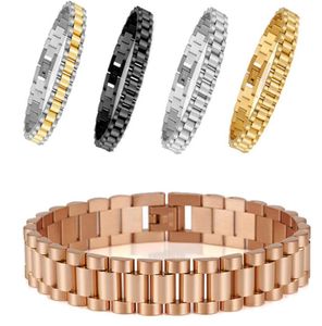 10mm15mm luxo hiphop aço inoxidável biker pulseira masculino ouro prata pulseira design men039s feminino relógio pulseiras de corrente b5462671