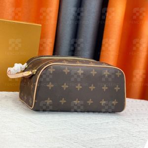 Kosmetisk väska smink väska designer smink väska kosmetik påse toalettartikar påse väska brun präglade kvinnor påse mode klassisk pochette makeup box fencefinds