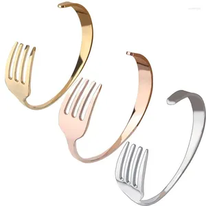 Charm Bracelets Creative Fashion Style Titanium Steel Bracelet For Men Stainless Fork Open High Quality Couple Gift Wholesale