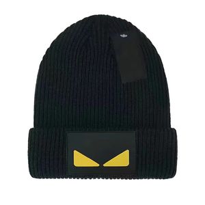 Erkek Beanie f Hat Tasarımcı Kedi Gözleri Küçük Canavar Beanies Erkekler Kadın Başlık Kafatası Kapakları Bahar Sonbahar Kış Şapkaları Moda Sokak Şapkaları Aktif