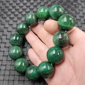 Браслет Strand Green Flower Agate 20мм Халцедон