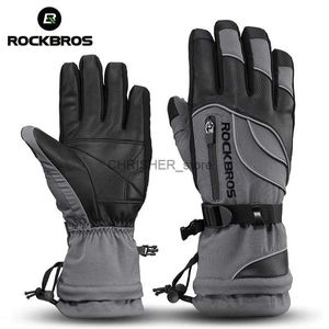 Rękawiczki sportowe Rockbros Winter rower rękawiczki termiczne wodoodporne wiatroodporne rowerowe rowery MTB Skicing Torak Snowmobile Motorcycle Govel23118