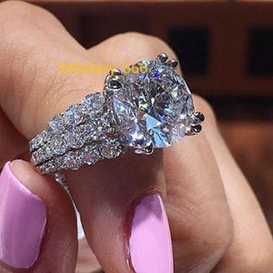 CAOSHI Luxus Frauen 925 Silber überzogene Mode Diamant Verlobungsringe Großhandel Imitieren Mossinate Anillos Damen Ringe Hochzeit