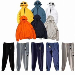 Två Googles CP Mens Hoodie Brand Hood Casual Long Sleeve Jumpers Designer Round Lens Top Sweatshirt Mens Fleece Luxury Pullover Felpa Coat Storlek 230F#