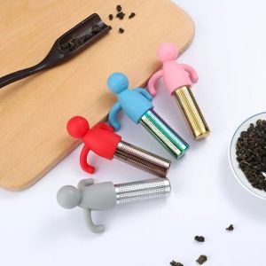 Cute Tea Infuser Strainer Ball Stainless Steel Extra Fine Mesh Tea Steeper Filter for Cup Mug Silicone Handle FY4801 JY1214
