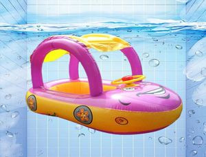 Life Vest Buoy Summer Baby uppblåsbar simningssäte Markis skugga Children039s Ring Swim float med Sunshade Raft Water Fun Po5076011