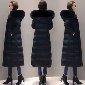 Women's Down Parkas women winter bubble coats down long padded clothes solid color black jacket puffer warm thick winter parkas 231213