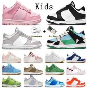 kostenlose Versandschuhe Designer Kinder Schuhe rosa Kleinkind Baby Jungen Mädchen Dodgers Brown Chicago Ducken Enfant Infant Jugend Kinder jüngere Plattform -Sneakers Trainer
