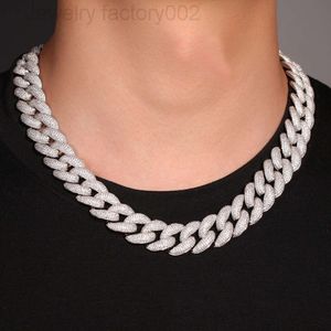 High Quality Bling Men's Cuban Link Chain Necklace Hip Hop Iced Out Crystal Cuban Link Chain Necklace