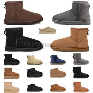 Ugboots Tasman Tazz Chinelos Botas de Pele de Castanha Slides Mules de Pele de Carneiro Mulheres Homens Ultra Mini Bota Plataforma Slip-on Sapatos Camurça Conforto Outono Botas de Inverno 35-42