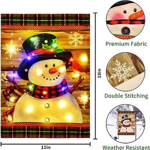 Other Event Party Supplies Christmas Eve LED Garden Flag Santa Snowman Christmas Festive Garden Decoration Xmas Gift Ornaments Banner Home Outdoor Decor 231214