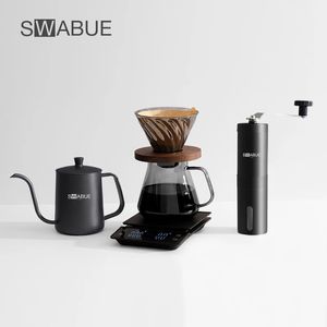 Mugs Swabue Pour Over Coffee Sets Maker Server with Filter Dripper Sharing Pot Kettle Scale Cafe Hand Brewing Accessorices 5Pcs 231213